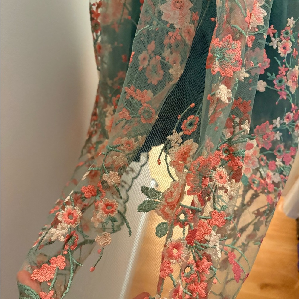 JessaKae Green Floral Prom Dress - Picture 9 of 11